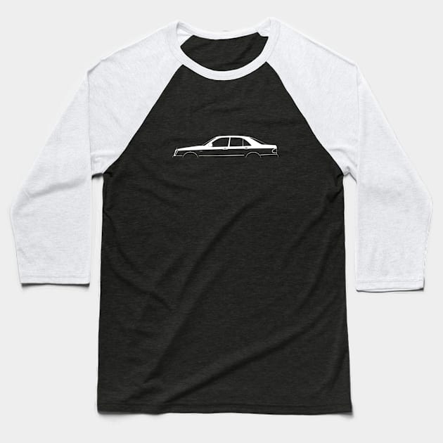 Mercedes-Benz E-Class (W210) Silhouette Baseball T-Shirt by Car-Silhouettes